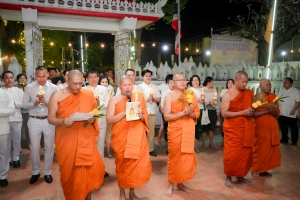 ร่วมพิธีเนื่องในวันสำคัญทางพระพุทธศาสนา วันมาฆบูชา ประจำปี พ.ศ. 2568 ณ วัดเสาธงทอง