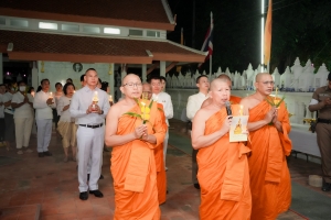 ร่วมพิธีเนื่องในวันสำคัญทางพระพุทธศาสนา วันมาฆบูชา ประจำปี พ.ศ. 2568 ณ วัดเสาธงทอง