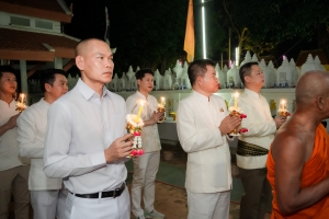 ร่วมพิธีเนื่องในวันสำคัญทางพระพุทธศาสนา วันมาฆบูชา ประจำปี พ.ศ. 2568 ณ วัดเสาธงทอง