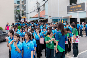 ร่วมต้อนรับขบวนแห่งานสืบสานงานประเพณีเข้าพรรษา ถวายผ้าอาบน้ำฝนและเทียนพรรษา ปี พ.ศ. 2568