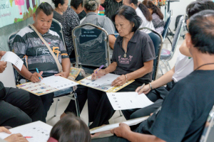 โครงการพัฒนาศักยภาพผู้สูงอายุให้ได้รับการเสริมสร้างและดูแลสุขภาวะแบบมีส่วนร่วม จังหวัดลพบุรี ในพื้นที่ อบต.เขาสมอคอน